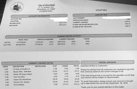 Utility Concerns, Financial Transparency Dominate Packed Winnfield City Council Meeting
