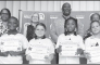 Winnfield Primary School – Third Grade From left: Terrell Jules, Kinlee Higgs, Hayden Jones and Cadence Barthelemy. Assistant Principal Resa Johnson, Kiwanian Mary Lou Blackley, Principal Byron King and Kiwanian Ethel Howell.