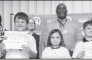 Winnfield Primary School – Fourth Grade From left: William DiBenedetto, Elayna Francis and Owen Williams. Assistant Principal Resa Johnson, Kiwanian Mary Lou Blackley, Principal Byron King and Kiwanian Ethel Howell.