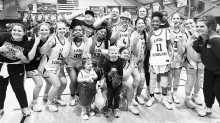 HAMMOND BOUND! The Calvin Lady Cougars celebrate a thrilling 47-46 victory over Saline in the third round of the playoffs. The win punches their ticket to Hammond for the “March Madness” state tournament. The Lady Cougars take the court Monday, March 