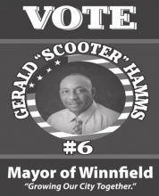 Gerald “ Scooter” Hamms Candidate for Mayor of Winnfield ­ Early Voting Begins March 12th – 19th