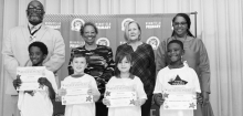 WPS - Grade 2 Left to right: Legend Banks, Grayson Stewart, Mariah Austin, Terrell Jules. Principal Byron King, Kiwanians Ethel Howell and Mary Lou Blackley, Assistant Principal Resa Johnson.