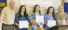 Pictured from left: Lamar Tarver, Madalyn Cotton, Peyton Cotton, Rebekah Dupree, Kiwanis President Mary Lou Blackley.