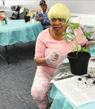 Delores Sampey with Hand in Hand Hospice Care visited Winn Council on Aging recently. Mrs