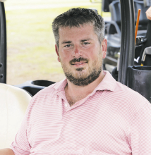 PRCC CLUB CHAMPION: Michael “MD” Franks celebrates his victory at the Pine Ridge Country Club Championship, held July 11–12. Franks, of the family business Michael Franks Logging, shot a 70 on the first day of the tournament and a 74 on the second t