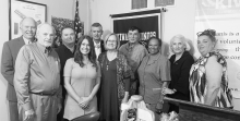 Pictured are Director Steve Bates, Secretary-Treasurer Dr. Bill Gaddis, Director Bryan Price, Director Miranda Atkins, Lt. Governor Daniel Wilburn, President Mary Lou Blackley, Vice-President Troy Rogers, President-Elect Ethel Howell, Past President Rita 