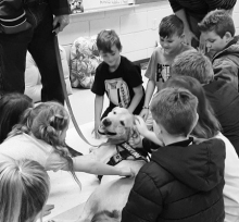 Therapy Dog Stops by Dodson High School 