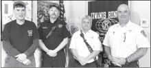 Pictured from left to right: Kiwanian Troy Rogers, Volunteer Firefighter; Captain Ben Murphy, Captain Charles Long and Winnfield Fire Chief Brian Montgomery.