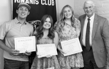 Left to right: Mason Green, Emily Nevils, Addison Griffin and Kiwanian Lamar Tarver