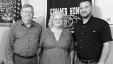Pictured from left: Ricky and Arlene Vines with Kiwanian Chet Atkins.