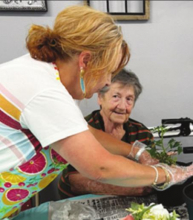 Delores Sampey with Hand in Hand Hospice Care visited Winn Council on Aging recently. Mrs