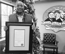 Mayor Accepts Plaque on Behalf of City of Winnfield