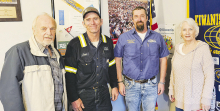 Pictured are Dr Gaddis, Josh Colyer, Jonathan Paul and Rita James.