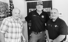 Pictured left to right: Dr Gaddis, Sheriff Josh McAllister, and Warden Eleazar Garcia Jr.