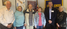 Pictured left to right: Board member Lamar Tarver, President-Elect Mary Lou Blackley, Secretary-Treasurer Dr. Bill Gaddis, Past President Margaret Coon, Lt. Governor Danny Wilburn, President Rita James. not pictured: Vice President Ethel Howell.