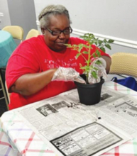 Delores Sampey with Hand in Hand Hospice Care visited Winn Council on Aging recently. Mrs