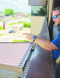 Chet and Miranda Atkins enjoy the view from the balcony
