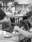 Members at the main branch recently gathered for a creative crafting workshop, taking on a project to design and assemble custom wooden gazebo birdhouses. Participants customized their birdhouses using acrylic paints and applied patterned decorative napki