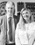 Winnfield Rotarian Jeff Johnson, dean of the Huey P. Long campus, stands with Alexandria Rotarian Dr. Heather Poole, CLTCC chancellor.